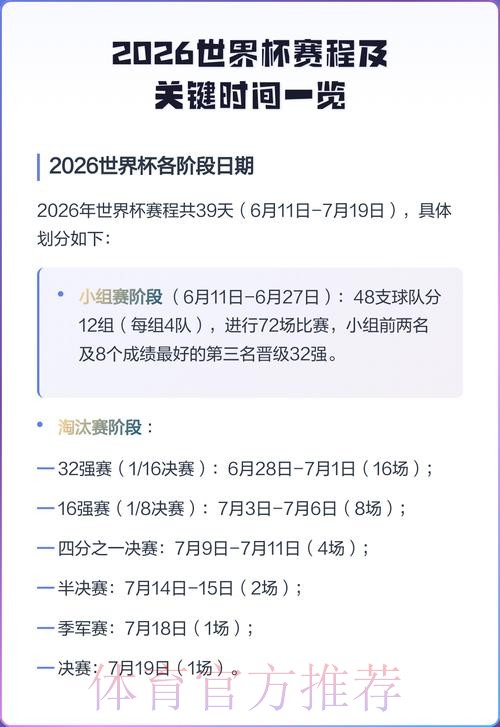 2026世界杯实时直播赛程表