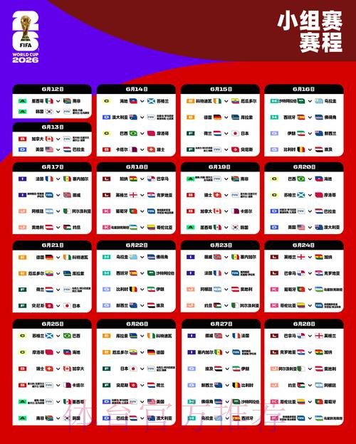 2026世界杯实时直播赛程表